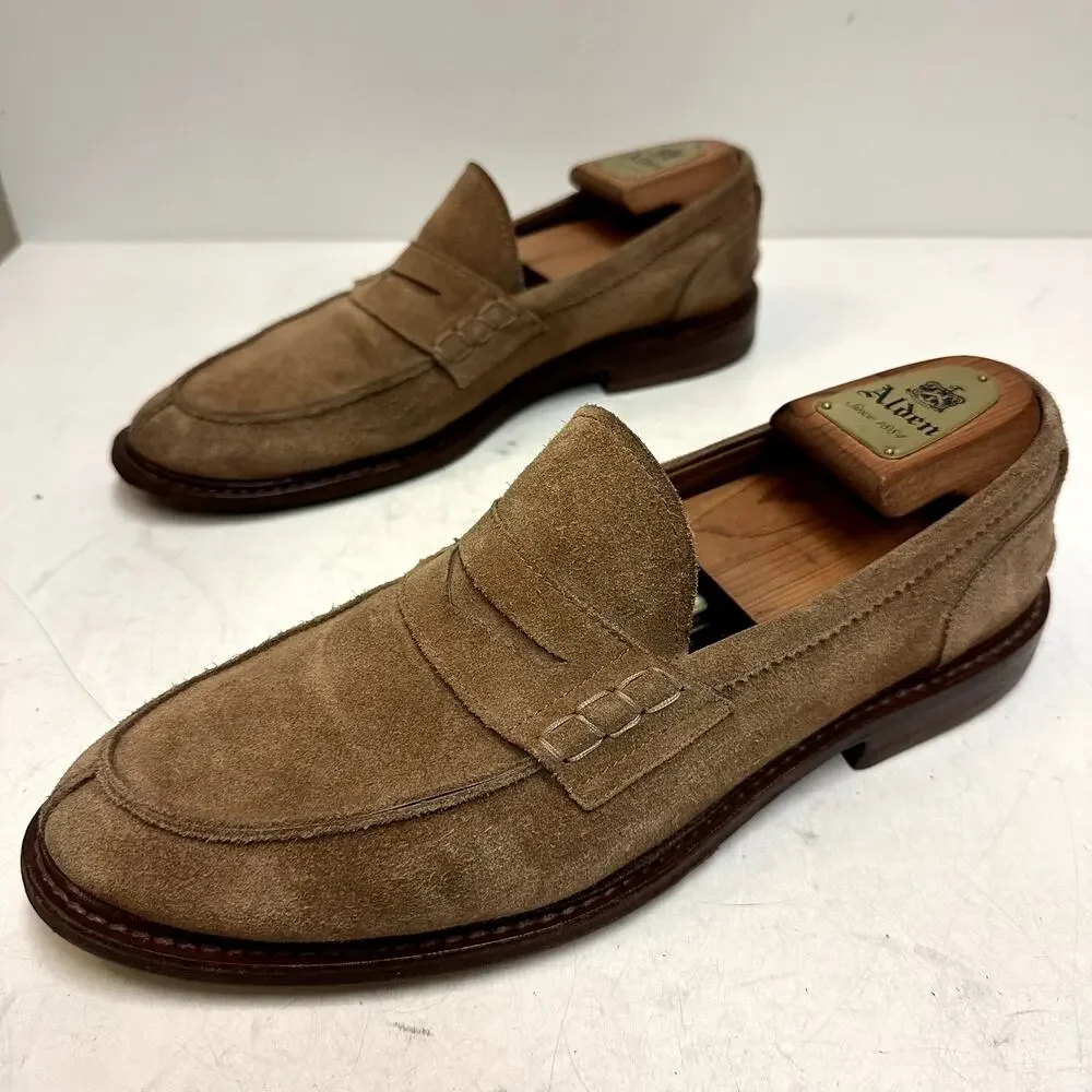 NEW HEELS Brunello Cucinell Brown Suede Penny Loafer Made in Italy EU 43 US 10 D